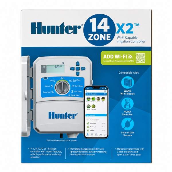 Контролер поливу на 14 зон Hunter з Wi-Fi (X2-1401-E)